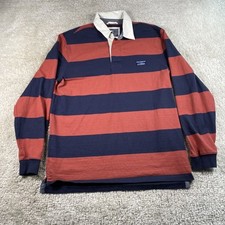 Camisa polo masculina listrada azul-laranja LL Bean ajuste tradicional, usado comprar usado  Enviando para Brazil