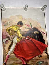 VTG Matador Plakat 1976 Plaza Toros de Madrid Duży 41 x 20,5 cala Walka byków na sprzedaż  Wysyłka do Poland