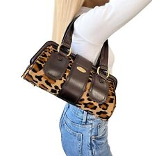 Usado, Bolsa de ombro CELINE vintage logotipo macadame leopardo marrom bege cabelo de bezerro couro comprar usado  Enviando para Brazil