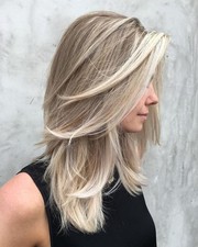 Peruca Balayage cinza bege loiro com destaque platina frente de renda 100% cabelo humano comprar usado  Enviando para Brazil