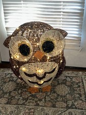 Decoração Hoot Owl Barn Wise LIGHT UP malha de arame gesso brilho 19x17 4 CARIDADE ❤️ comprar usado  Enviando para Brazil