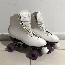 Patins de couro Dominion Canada Super X7L tamanho 9 rodas roxas brancas comprar usado  Enviando para Brazil