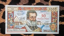 Billet 5000 francs d'occasion  Le Teilleul