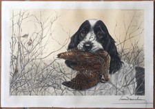 Lithographie chien chasse d'occasion  Fouras