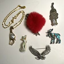 Lote de 6 artículos de joyería vintage con temática animal segunda mano  Embacar hacia Mexico