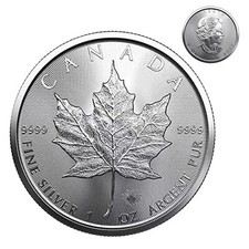 1 peça moeda canadense prata folha de bordo 1 oz 2022 Elizabeth II brilhante 1:1 moeda de US$ 5 comprar usado  Enviando para Brazil