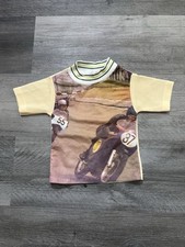 Camisa infantil retrô vintage anos 70 anos 80 com estampa de corrida de motocicleta infantil comprar usado  Enviando para Brazil