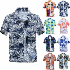 Camisas polo havaianas masculinas festa praia manga curta casual camiseta férias ~ comprar usado  Enviando para Brazil