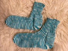 Handgestrickte socken türkis gebraucht kaufen  Hainburg