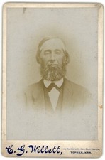 Usado, Cartão de gabinete por volta de 1880 C.G. Terno Willett Bearded Man In Topeka Kansas comprar usado  Enviando para Brazil