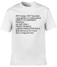 Dtg printed white for sale  MILTON KEYNES