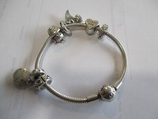 Autêntica pulseira Pandora FLEX usada sem caixa nem papéis 30gm. CHARMS 7" - 6 comprar usado  Enviando para Brazil