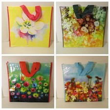 Sacolas de compras ecológicas reutilizáveis grandes florais 16,5" X 16,5" comprar usado  Enviando para Brazil