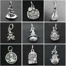 Pingente pingente túmulo prata esterlina 925 Halloween fantasma abóbora bruxa chapéu bruxa comprar usado  Enviando para Brazil