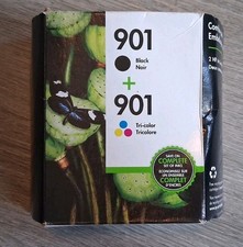Cartuchos de tinta HP 901 preto e tricolor - Pacote com 2 novos/selados (CAIXA ABERTA) comprar usado  Enviando para Brazil