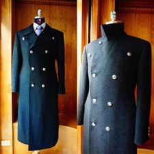 Sobretudo masculino preto empresarial peito duplo inverno jaqueta longa mistura de lã, usado comprar usado Sobretudo masculino preto empresarial peito duplo inverno jaqueta longa mistura de lã, usado comprar usado  Enviando para Brazil