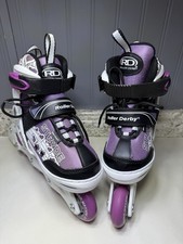 Patins em linha ajustáveis Roller Derby Stryde para meninas tamanhos 11-12-13-1 roxo/preto comprar usado  Enviando para Brazil