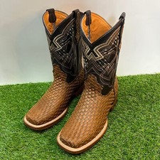 Botas masculinas trançadas bota Vaquera Tejida de tecido caubói rodeio biqueira quadrada ocidental comprar usado  Enviando para Brazil