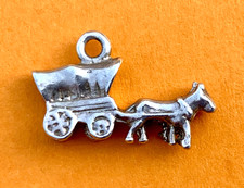 8) HORSE DRAWN CART 2,1 g - 1,8 cm Vintage sterling silver bracelet charm comprar usado  Enviando para Brazil