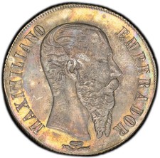 Peso mexicano Maximiliano 1866-Pi PCGS AU-55, San Luis Potosi Estado perfeito! Bela moeda rara! comprar usado  Enviando para Brazil