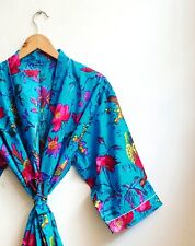 Vestido longo de algodão com estampa de pássaro turquesa indiano vestido de noite feminino comprar usado  Enviando para Brazil