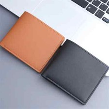 Carteira masculina de couro sintético bi-dobrável vegana grátis (preta/café) comprar usado  Enviando para Brazil