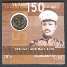 Usado, 2016 Filipinas 10 Piso Comemorativa Gen. ANTONIO LUNA Moeda Bi-Metal comprar usado  Enviando para Brazil