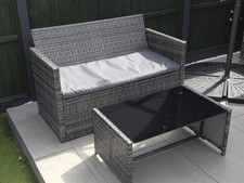 Grey rattan seater for sale  CRAWLEY