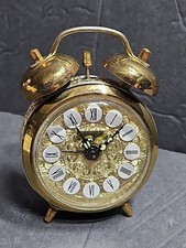 Usado, Mini despertador vintage Jerger Twin Bell latão ornamentado Alemanha Ocidental TESTADO comprar usado Usado, Mini despertador vintage Jerger Twin Bell latão ornamentado Alemanha Ocidental TESTADO comprar usado  Enviando para Brazil