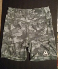 Bermuda de bicicleta Reebok feminina tamanho grande roupa ativa elástica cintura puxar camuflagem comprar usado  Enviando para Brazil