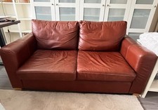 Leather settee brown for sale  RAYLEIGH