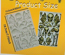 Molde de silicone para casa de bonecas miniaturas Halloween CAVEIRAS, ASAS DE MORCEGO, OSSOS, usado comprar usado  Enviando para Brazil