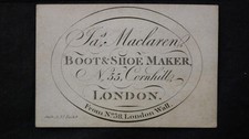 Usado, J. MACLAREN, FABRICANTE DE BOTAS E SAPATOS, Nº. 55 Cornhill, LONDRES, CARTÃO COMERCIAL GRAVADO TC1 comprar usado  Enviando para Brazil