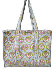 Bolsa tote grande colcha de algodão feita à mão estampada floral bolsa de ombro feminina nós comprar usado  Enviando para Brazil