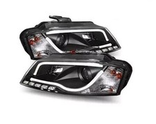 Par de Faróis Projetores RHD LED DRL Preto Para Audi A3 Hatchback 2003-08 comprar usado  Enviando para Brazil