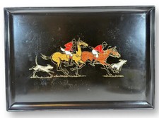 Bandeja inglesa de caça de raposa Couroc de Monterey cavalo e cães cães cães vintage 18"x12" comprar usado  Enviando para Brazil