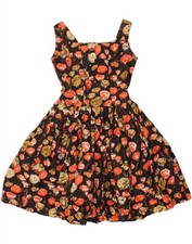 Vestido VINTAGE Feminino Sem Mangas Linha A UE 38 Médio Preto Floral CP48 comprar usado  Enviando para Brazil