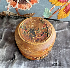 Antiga caixa de vasilha chinesa japonesa feita à mão de bambu chá cabby flores pássaro comprar usado  Enviando para Brazil