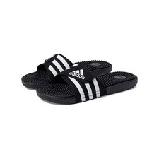 Usado, Alfinetes de massagem Adidas Adissage slides tamanho 7 M/8 W listras pretas brancas NOVO na caixa comprar usado  Enviando para Brazil
