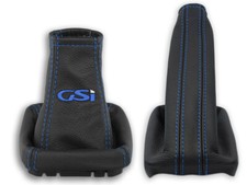 FÜR OPEL CORSA C SCHALTMANSCHETTE HANDBREMSSACK LEDER + STICKEREI GSi DUNKELBLAU, używany na sprzedaż  PL