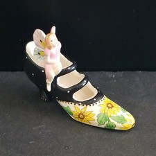 MINIATURA ABSOLUTAMENTE ADORÁVEL PORCELANA CERÂMICA LINDO SAPATO COLORIDO COM FADA comprar usado  Enviando para Brazil