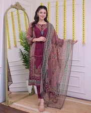 Conjunto Premium Muslin Kurta Palazzo Dupatta - Eid Festival Salwar comprar usado  Enviando para Brazil