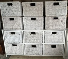 Wicker basket white for sale  CREWE