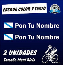PEGATINAS PERSONALIZABLES (2) BANDERA DE GALICIA CON NOMBRE - VINILO BICI BIKE  comprar usado  Enviando para Brazil