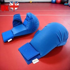Luvas de karatê de couro ecológico luvas de boxe para artes marciais muay thai (azul P) comprar usado  Enviando para Brazil