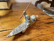 Caçador de pedra-sabão esculpido em caiaque vintage Inuit comprar usado  Enviando para Brazil