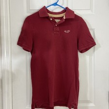 Camisa polo masculina vintage Y2K Hollister média fina vermelha marrom algodão manga curta comprar usado  Enviando para Brazil