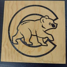 Placa de madeira Chicago Cubs MLB Cubbie Bar ManCave Sports Room 7,75" x 7,75" comprar usado  Enviando para Brazil