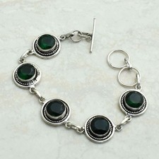 Pulseira étnica feita à mão de pedra preciosa de quartzo verde 15 gms presente AB 90499, usado comprar usado  Enviando para Brazil