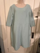 Vestido feminino Talbots 14W azul Tiffany comprimento 3/4 manga algodão com nervuras zíper nas costas comprar usado  Enviando para Brazil